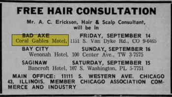 Coral Gables Motel (Apple Creek Inn) - Sep 1962 Ad